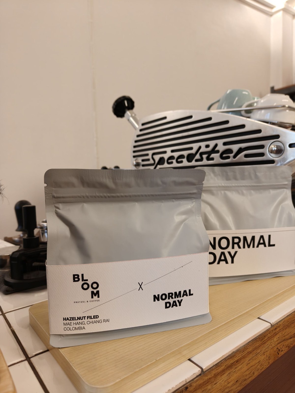 Actual Bloom × Normal Day coffee packaging